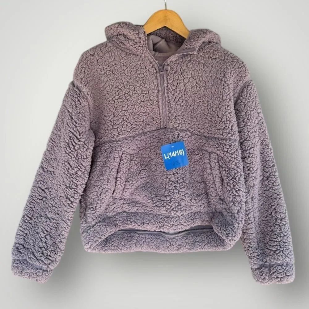 🎉5 for $45 🎉NWT Mondetta Fleece Jacket Pullover Girls Size L Purple